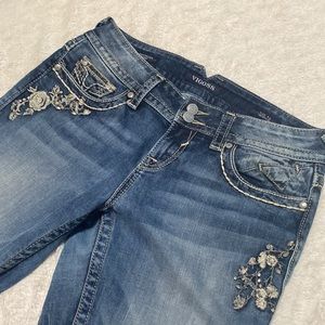 Vigoss The Chelsea Skinny Floral Denim Jeans